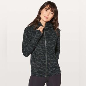 Flash sale! Lululemon Scuba Full Zip Hoodie Black Camo